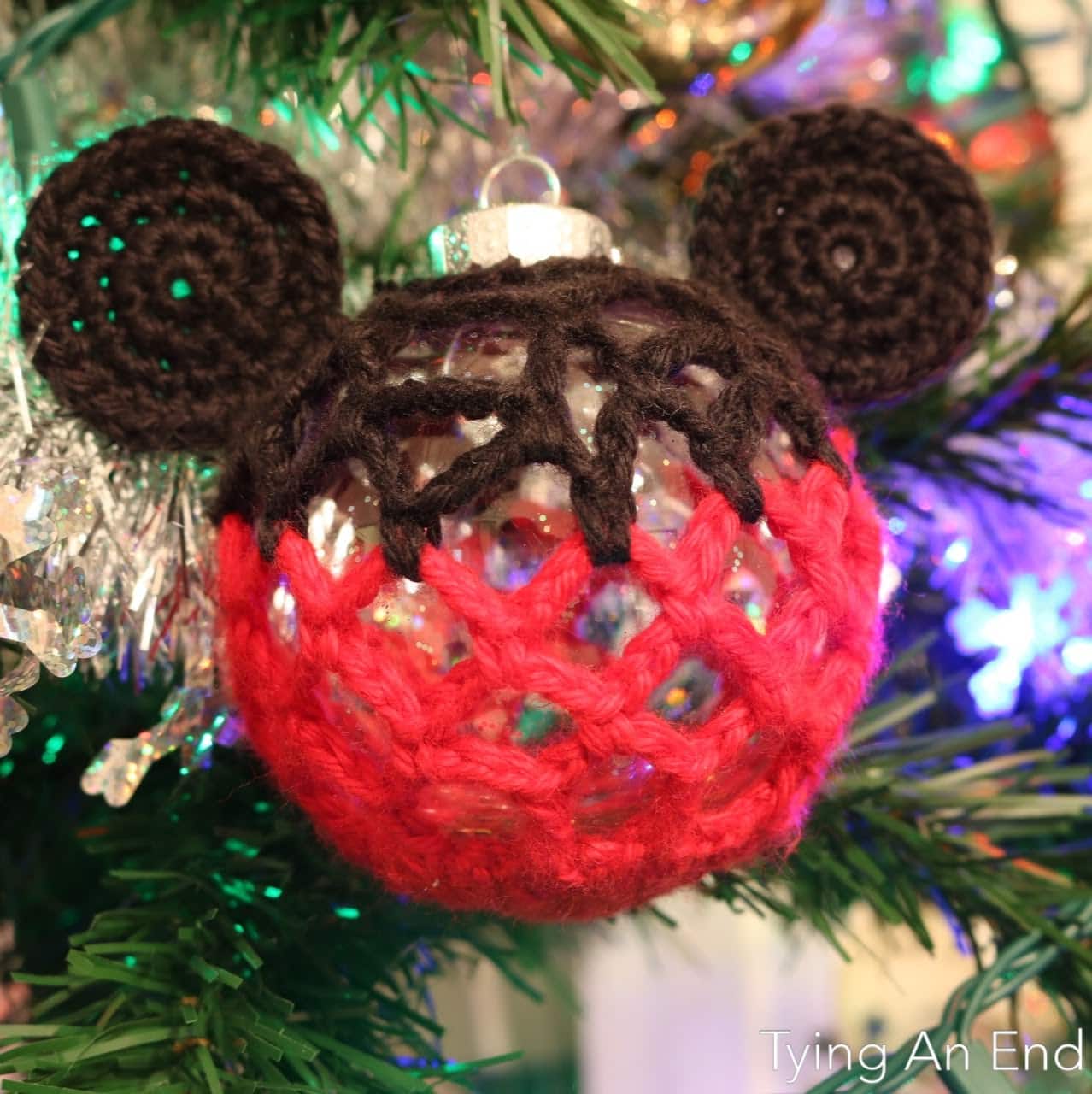 Crochet Disney Mickey Christmas Ornament