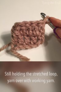 How to make faux (no chain) double crochet by Tying An End