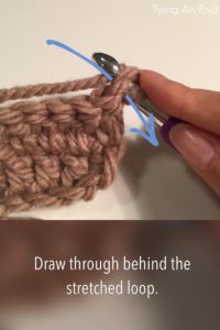 How to make faux (no chain) double crochet by Tying An End