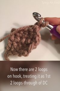 How to make faux (no chain) double crochet by Tying An End