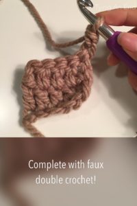 How to make faux (no chain) double crochet by Tying An End