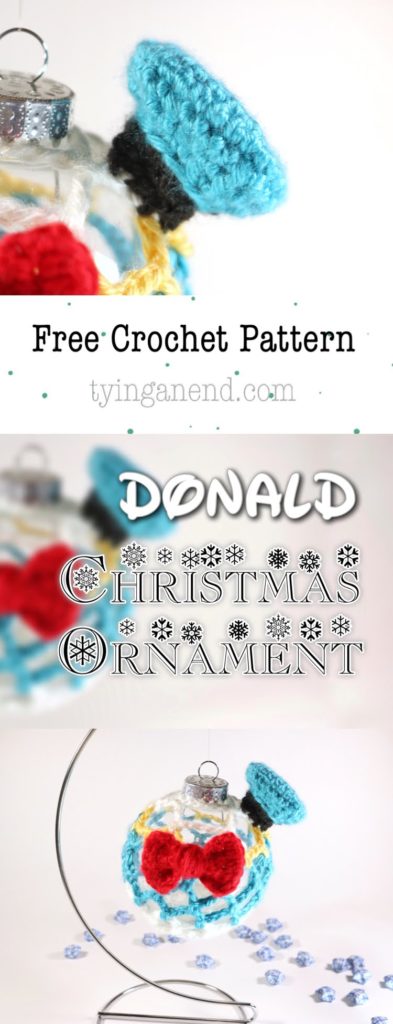 [Free Crochet Pattern] Donald Christmas Ornament by Tying An End