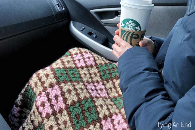 crochet argyle lap throw