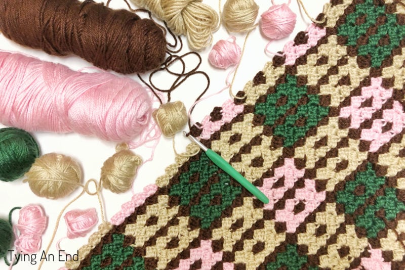 crochet argyle lap throw