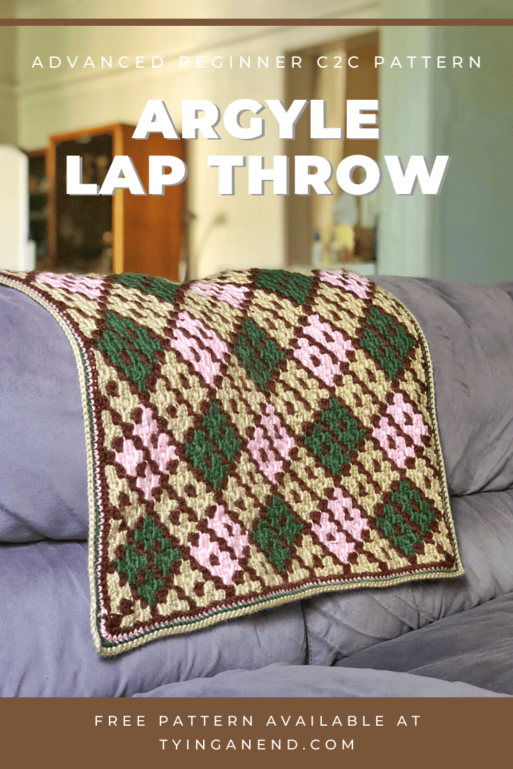 crochet argyle lap throw