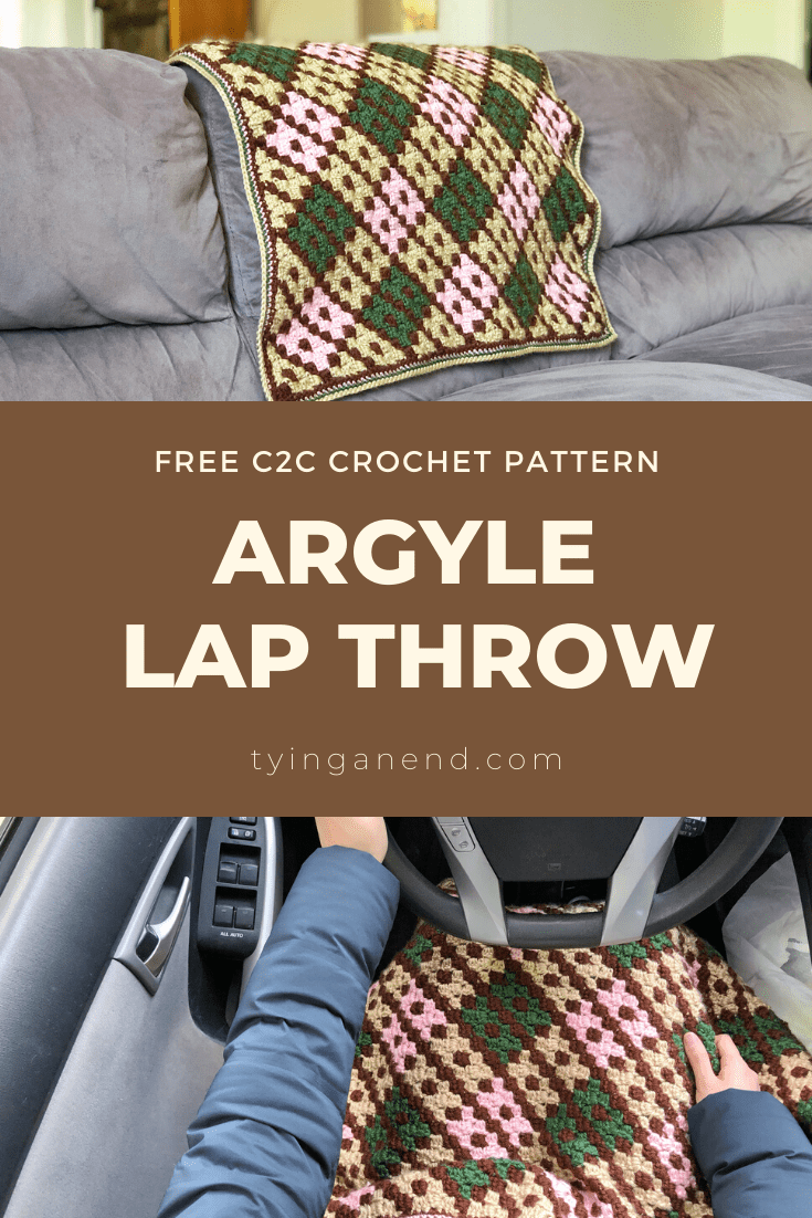 crochet argyle lap throw