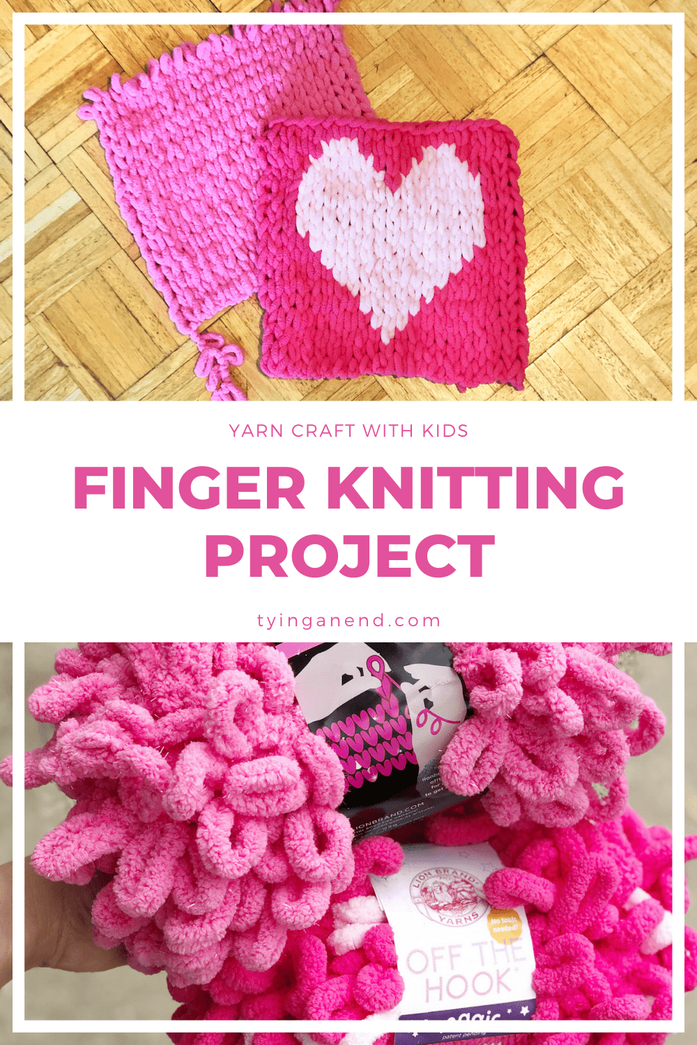 yarn craft with kids finger knitting